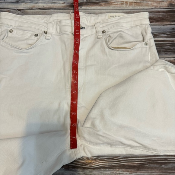 Rag & Bone Nina High Rise Skinny Ankle Flare Denim Jeans White Sz 33 - Picture 12 of 13